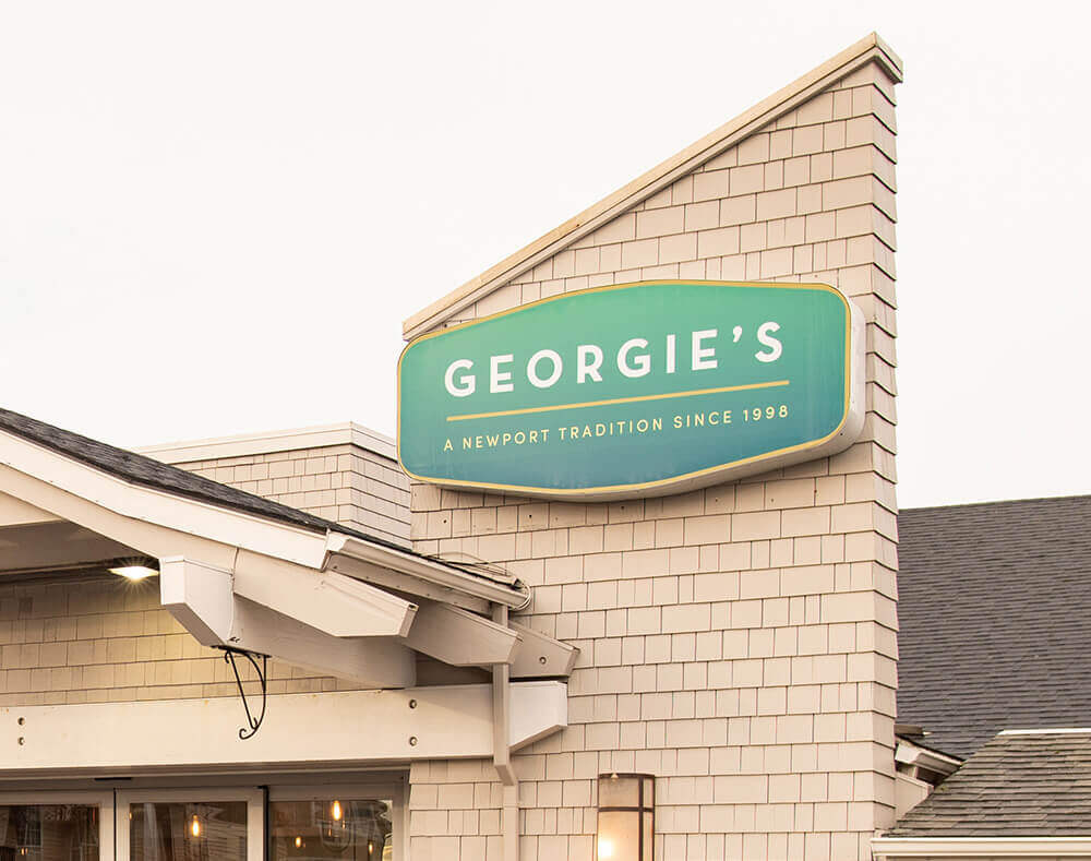 Georgie's entrance and sign on exterior of restaurant